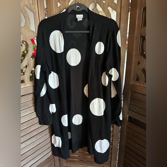 Chico's Black Knit Cardigan- Size 2 - Picture 2 of 14